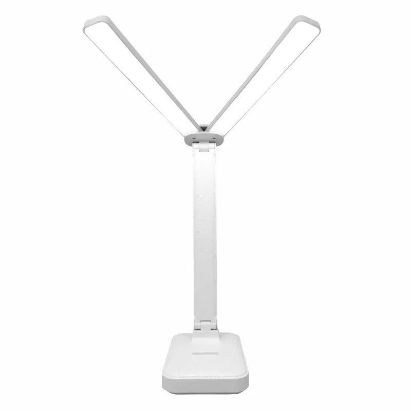 Simple dual lamp holder table lamp with square bottom, in colour shown, for children and students
