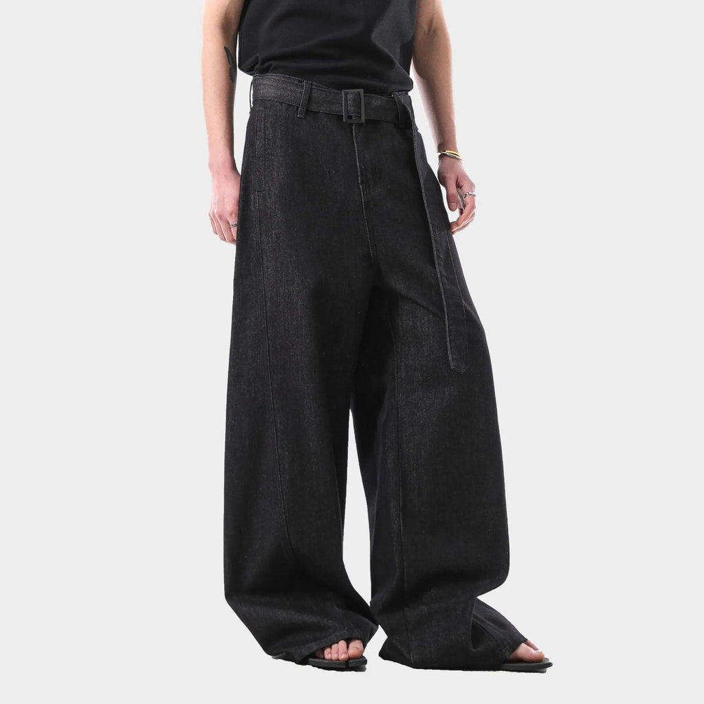Black American retro high waist straight leg jeans made from 100% cotton denim with a zip fly.