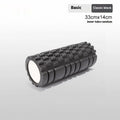 A firm EVA foam roller for fitness and yoga, shown in a selection of colours including black, pink, and sky blue.