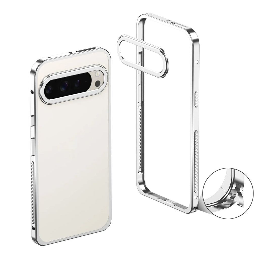 Aluminium alloy phone case for Google Pixel 9 with heat dissipation and lens protector