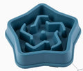 Plastic pet slow feeding dog bowl in colour option with anti-skid base and anti-choke design