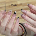 Square shaped acrylic false nails set with nail glue for DIY manicure