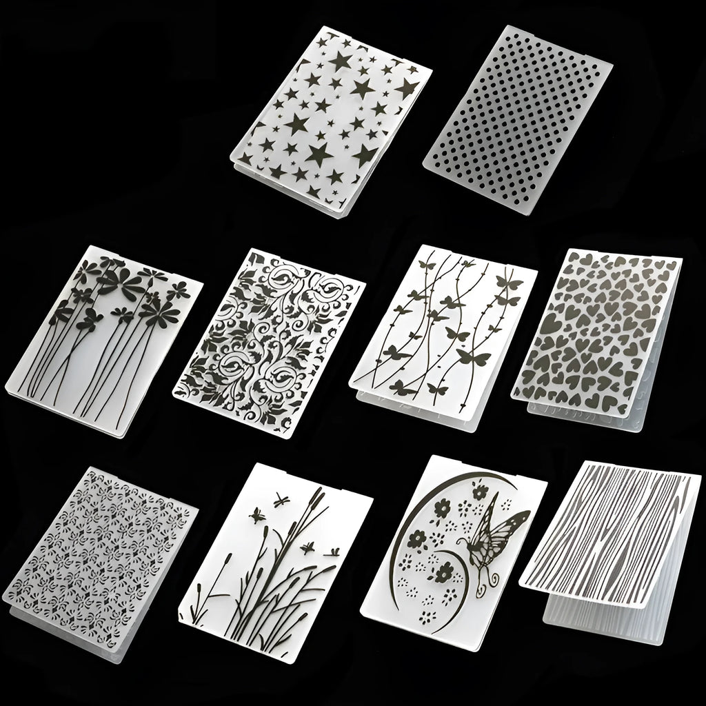 Plastic cake decorating mould showing windmill and flower shapes, folding size 14.5 by 10.5 cm.