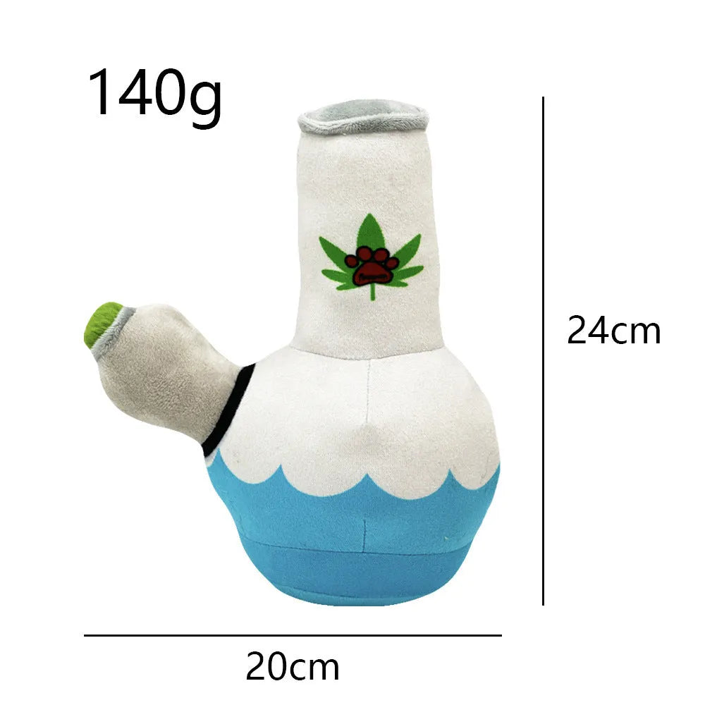 24cm kettle-shaped dog plush toy with sound feature in picture-style pattern