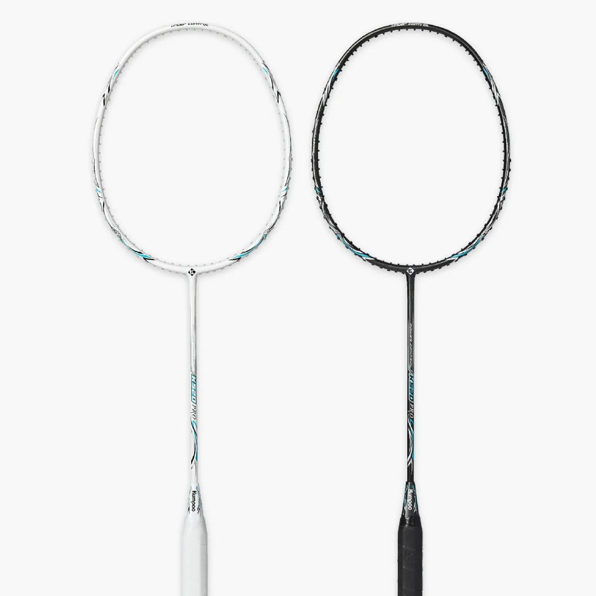 Ultra-light all-carbon fibre badminton racket with 675mm length, available in black, pink or white colour options