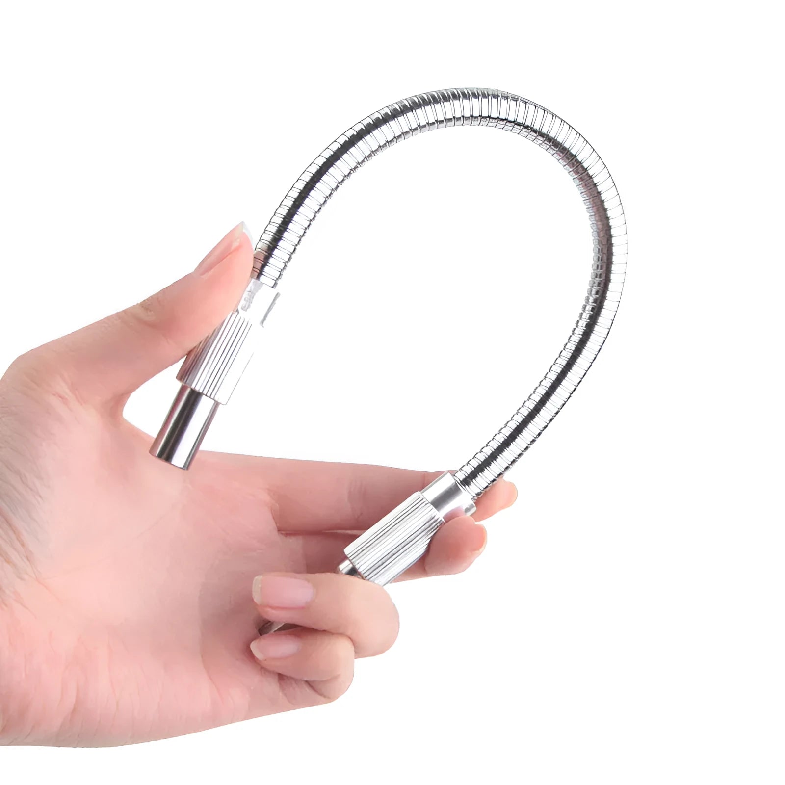 Silver metal flexible shaft extension for cordless drill with 6.35mm shank