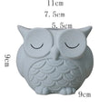 Handmade frosted ceramic owl flower pot for small succulents, 11 cm tall