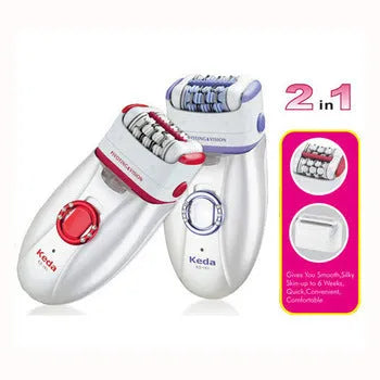 Portable USB hair removal epilator device in KEDA-216 colour with brush cleaning accessory