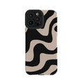 Imitation leather phone case with DIY metal stamping stripe line design in Rainbow colour