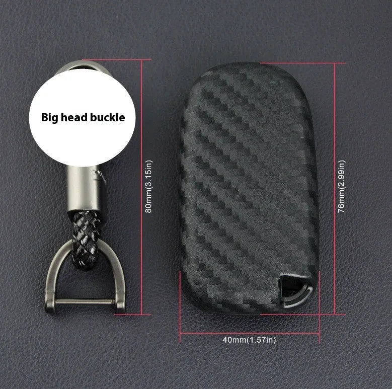 Silicone and carbon fibre pattern protective case for a Dodge Chrysler Fiat remote car key fob