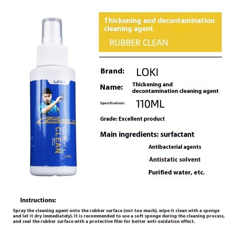 110ml table tennis rubber cleaning liquid bottle with sponge applicator for bat maintenance