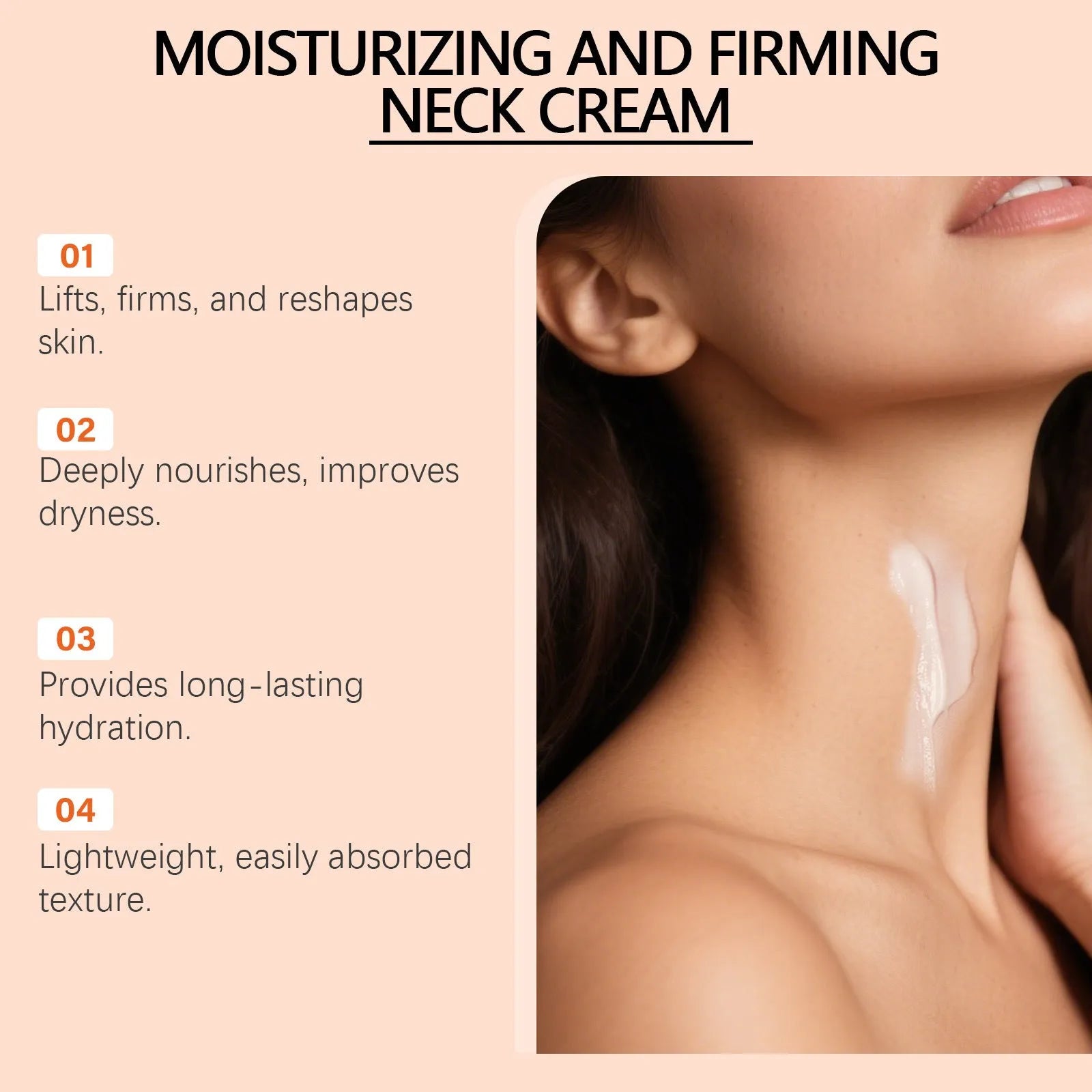 50g moisturising neck cream in 6.3x6.3x4.5cm container for neck contour care