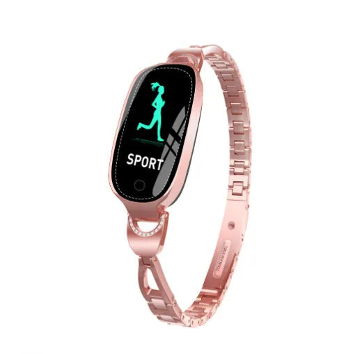 F18 fashion women's sports bracelet in gold with touch screen and step counting function