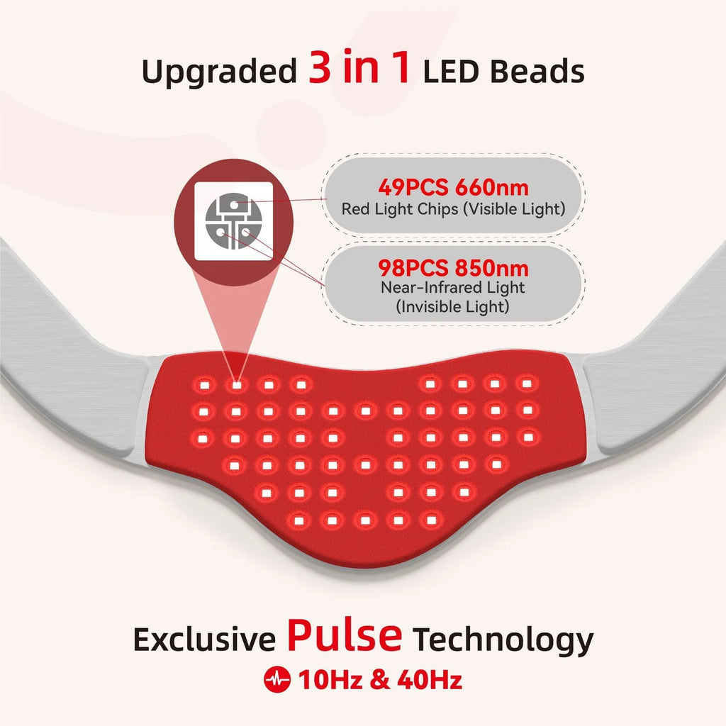 Red light hot compress neck mask for cervical vertebra physiotherapy pulses