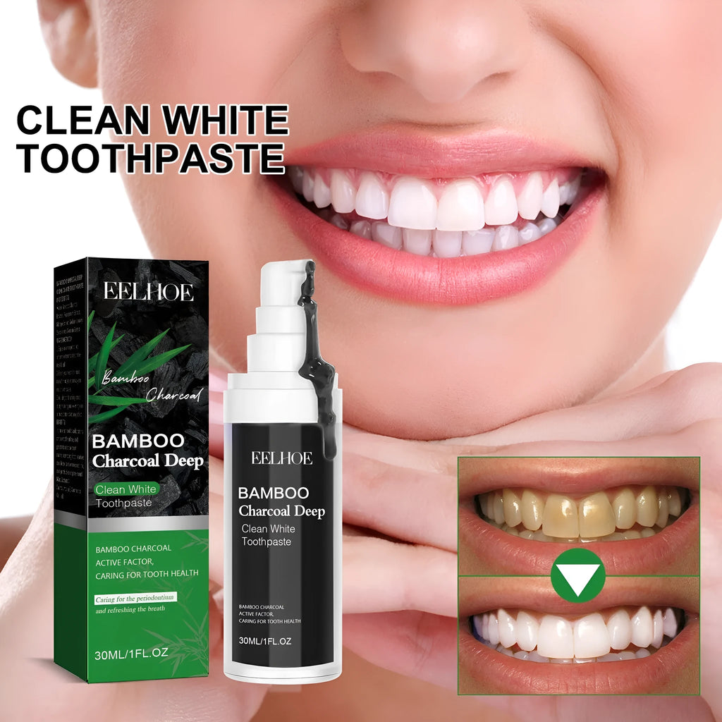 30ml bamboo charcoal bright white toothpaste tube for stain removal and teeth whitening