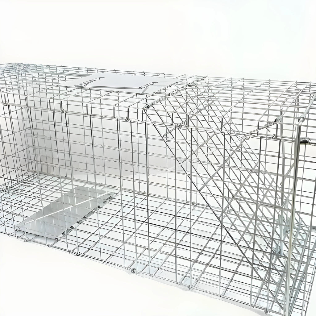 Fully automatic galvanized steel foldable cat trap cage with pedal mechanism