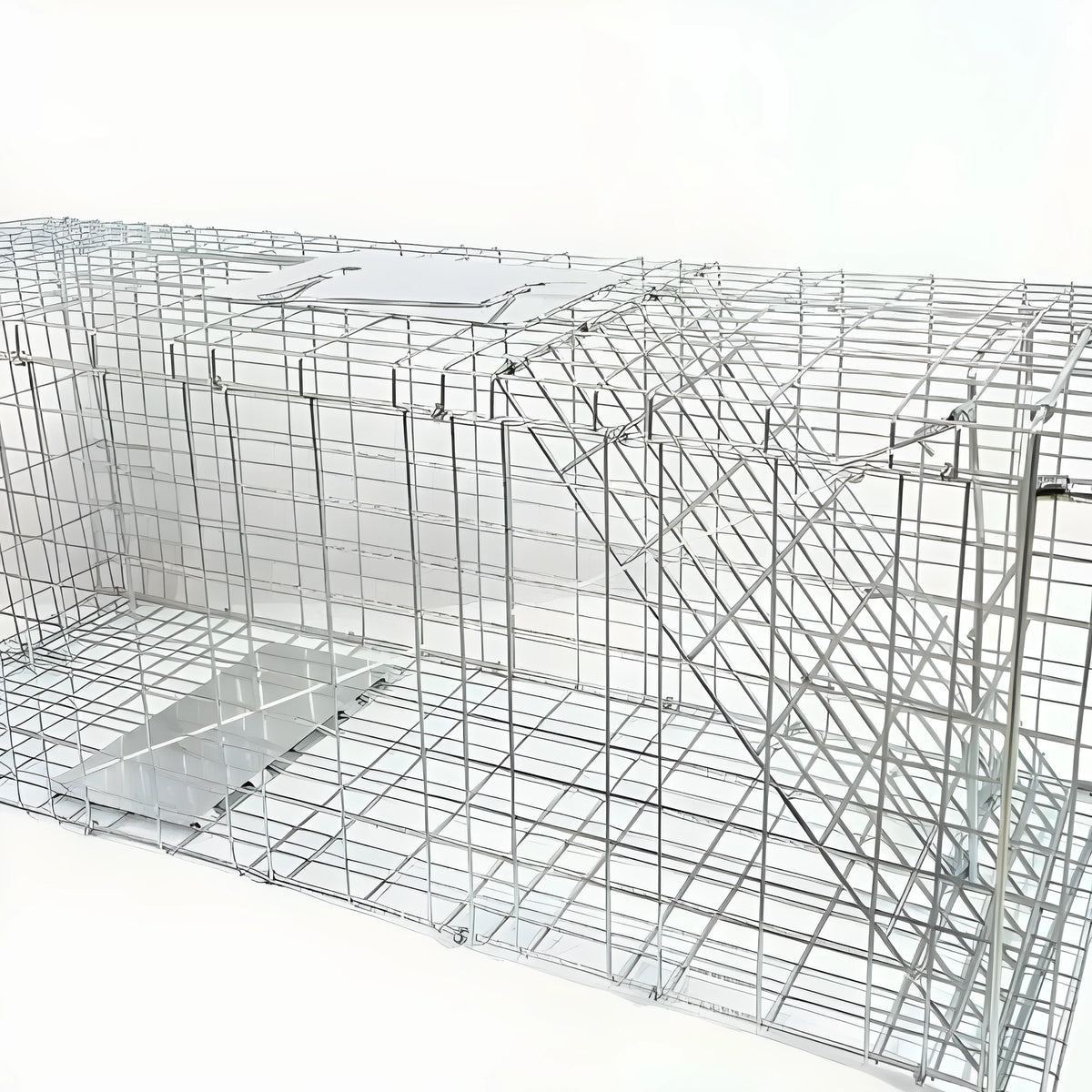 Fully automatic galvanized steel foldable cat trap cage with pedal mechanism