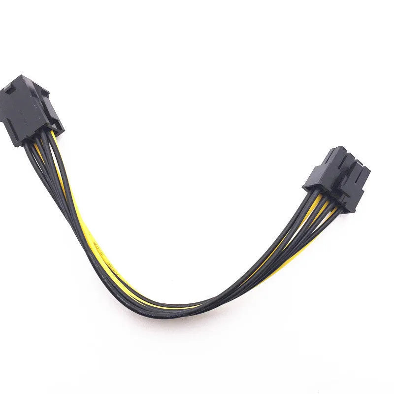 20cm long black 6-pin to 8-pin graphics card power extension cable