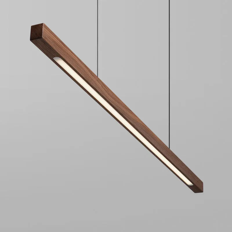 Japanese Style solid wood walnut ceiling light, wooden chandelier with PVC shade, 80cm to 150cm