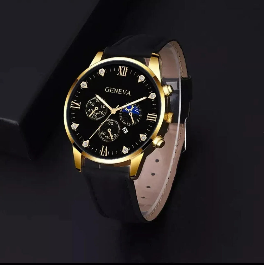 Fashion belt quartz watch with bracelet in Suit 9 colour on display