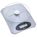 Silver white mini kitchen electronic scale, battery-powered, simple compact design for weighing