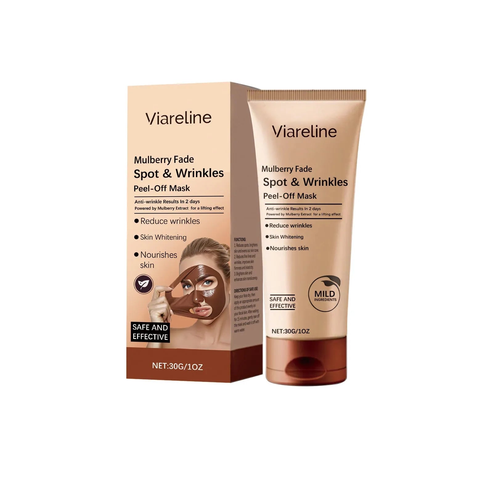 Single-use 30g facial mask for wrinkle reduction and delicate skin care.