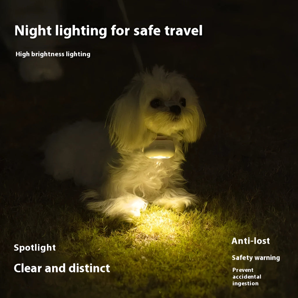 ABS plastic pet luminous collar with hanging lamp ring in four colour variations