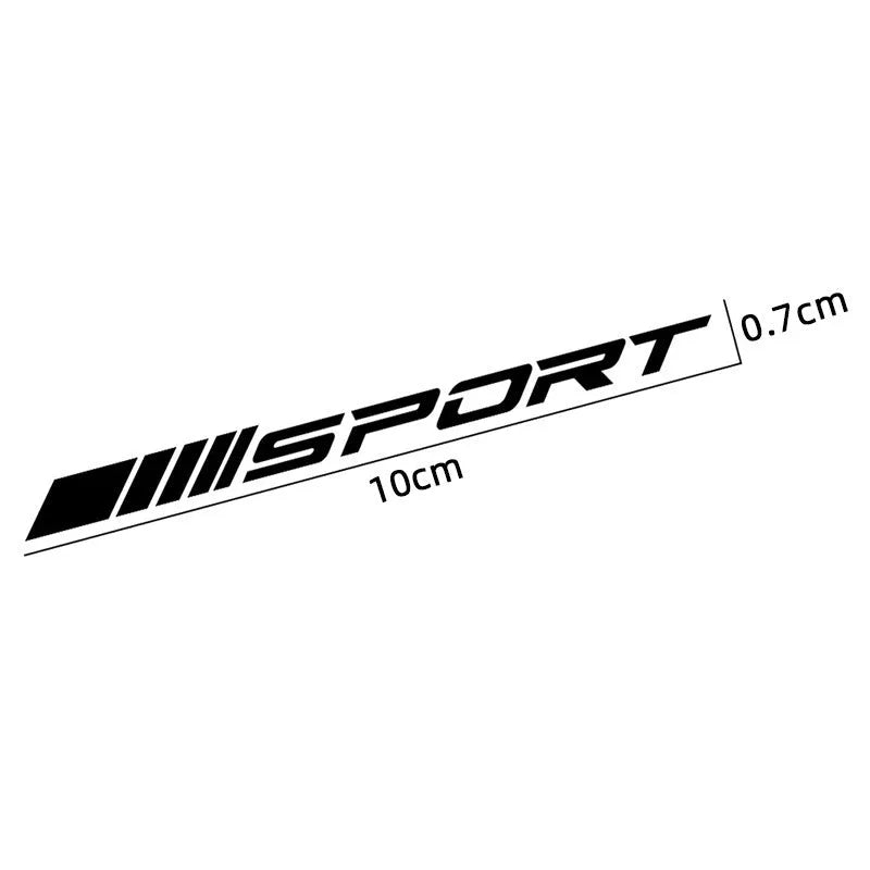 Sports mode hollow design car rim sticker in red colour, shown at 10cm by 0.7cm size.