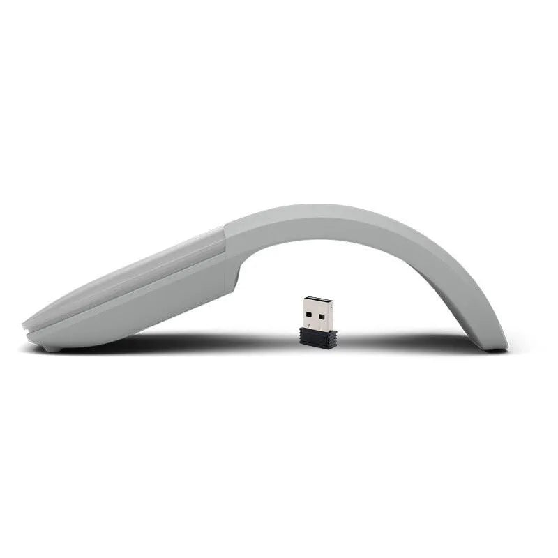 Folding Bluetooth 4.0 touch wireless mouse shown in unfolded position with dimensions 131.2 x 55 x 14.5 mm