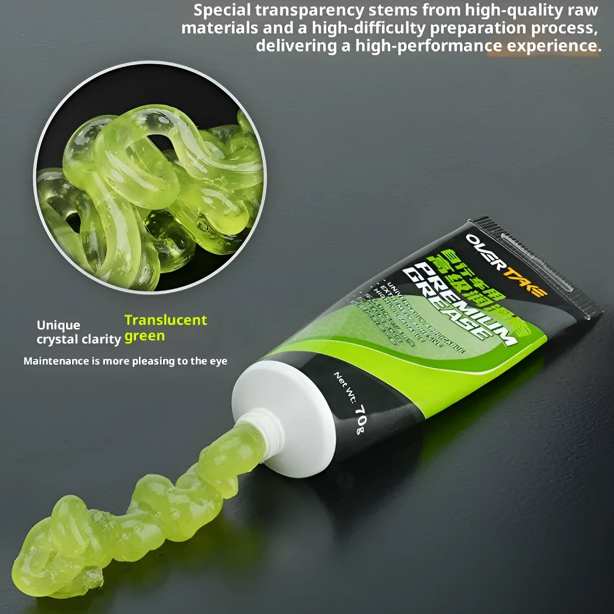 70g bottle of green apple scented synthetic bicycle grease, waterproof and wear-resistant