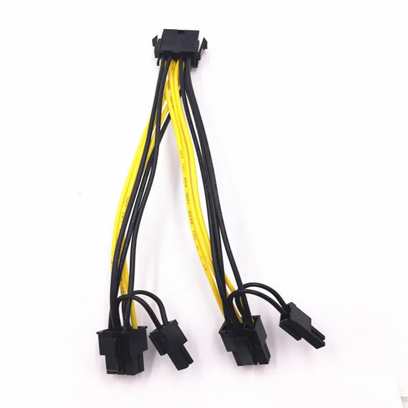 8PIN female to dual 8PIN male graphics card power extension cable with 21cm black cable