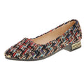 Women's low-cut canvas casual shoes with floral pattern and shallow V-cut opening