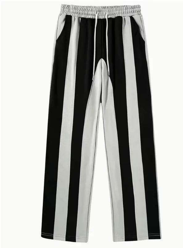 Straight sports pants in loose fit polyester with digital print, black on the back option