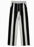Straight sports pants in loose fit polyester with digital print, black on the back option