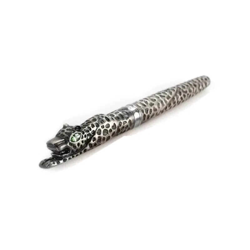 Metal embossed business pen in antique silver and gold colours for corporate gifts.
