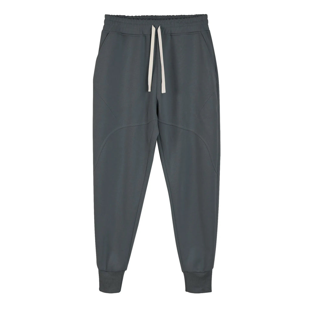 Men's casual trousers with ankle drawstring in polyester cotton fabric available in five colours