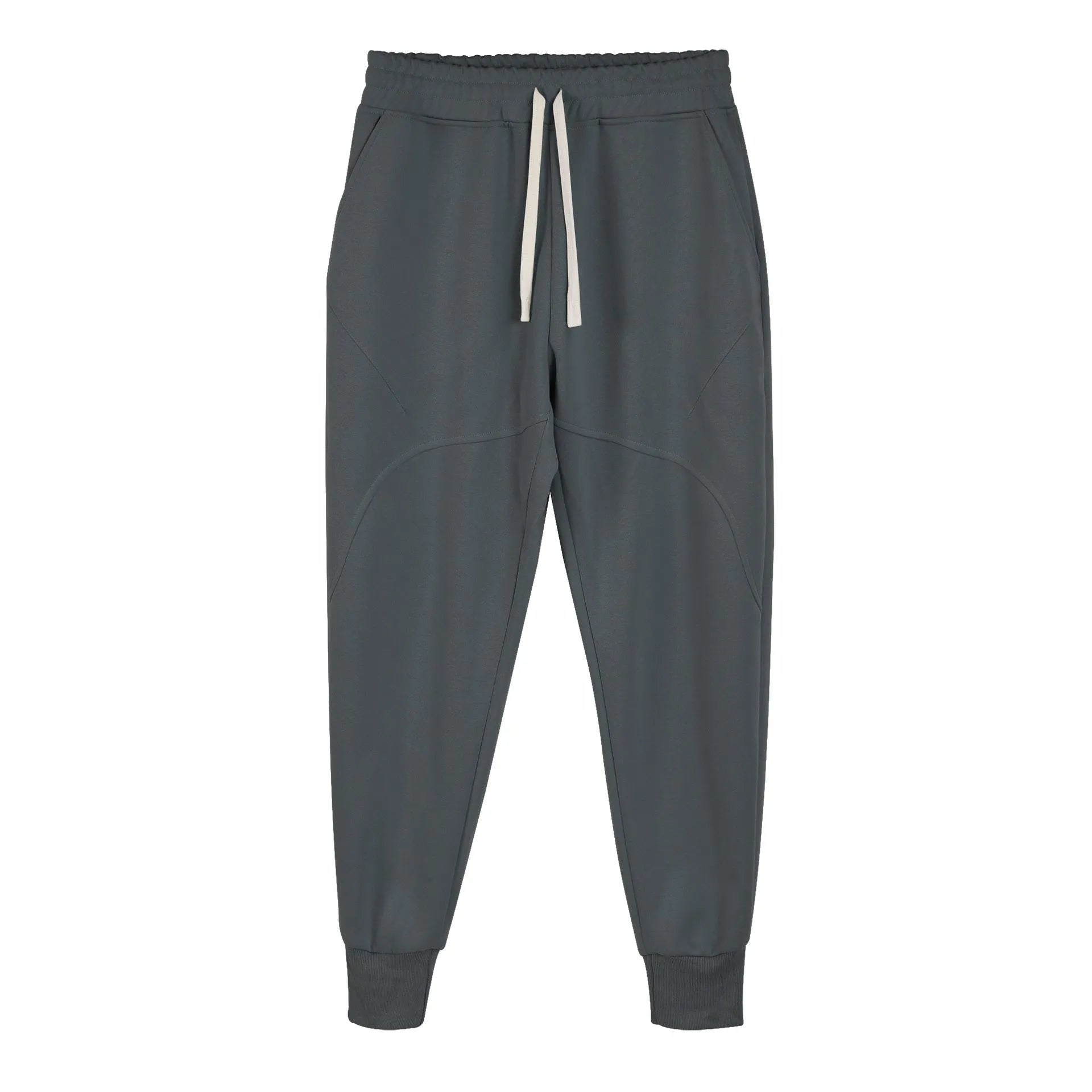 Men's casual trousers with ankle drawstring in polyester cotton fabric available in five colours