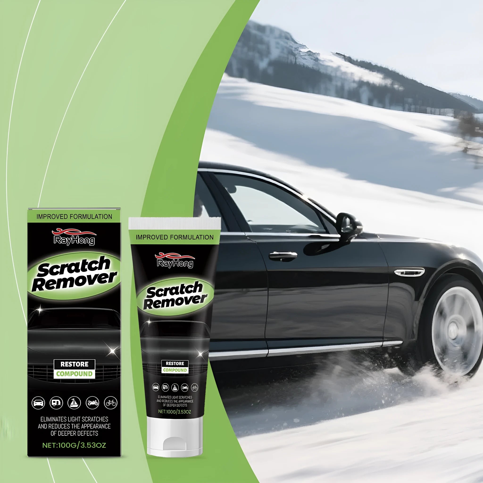 100g tube of car paint scratch recovery cream with calcium carbonate formula for automotive scratch removal