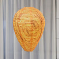 Oval flannel honeycomb lantern 22x28cm in pastoral style with stand and rope for outdoor garden decoration