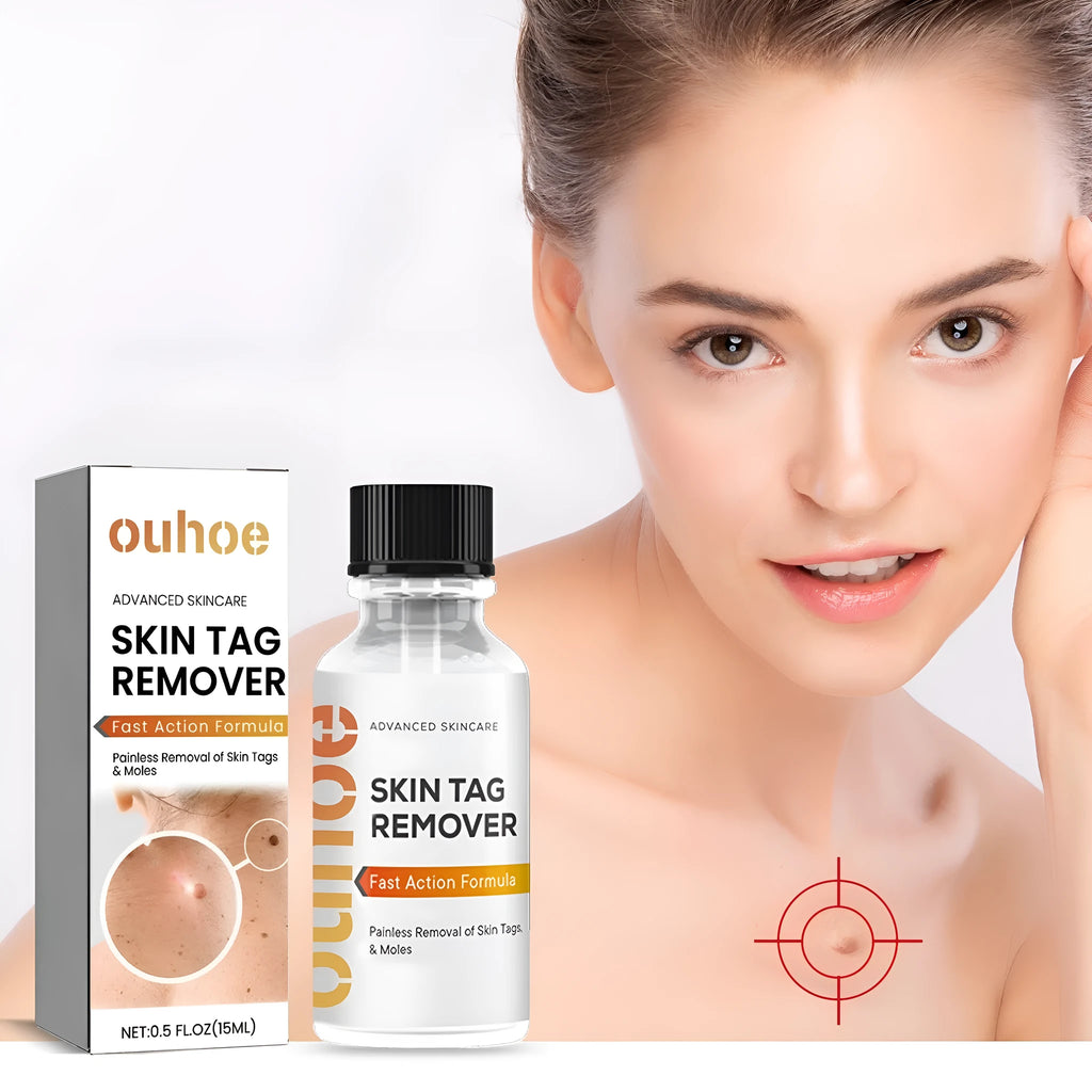 15ml skin care solution in a 2.5 x 2.5 x 7cm plastic bottle for cleansing skin and fading moles