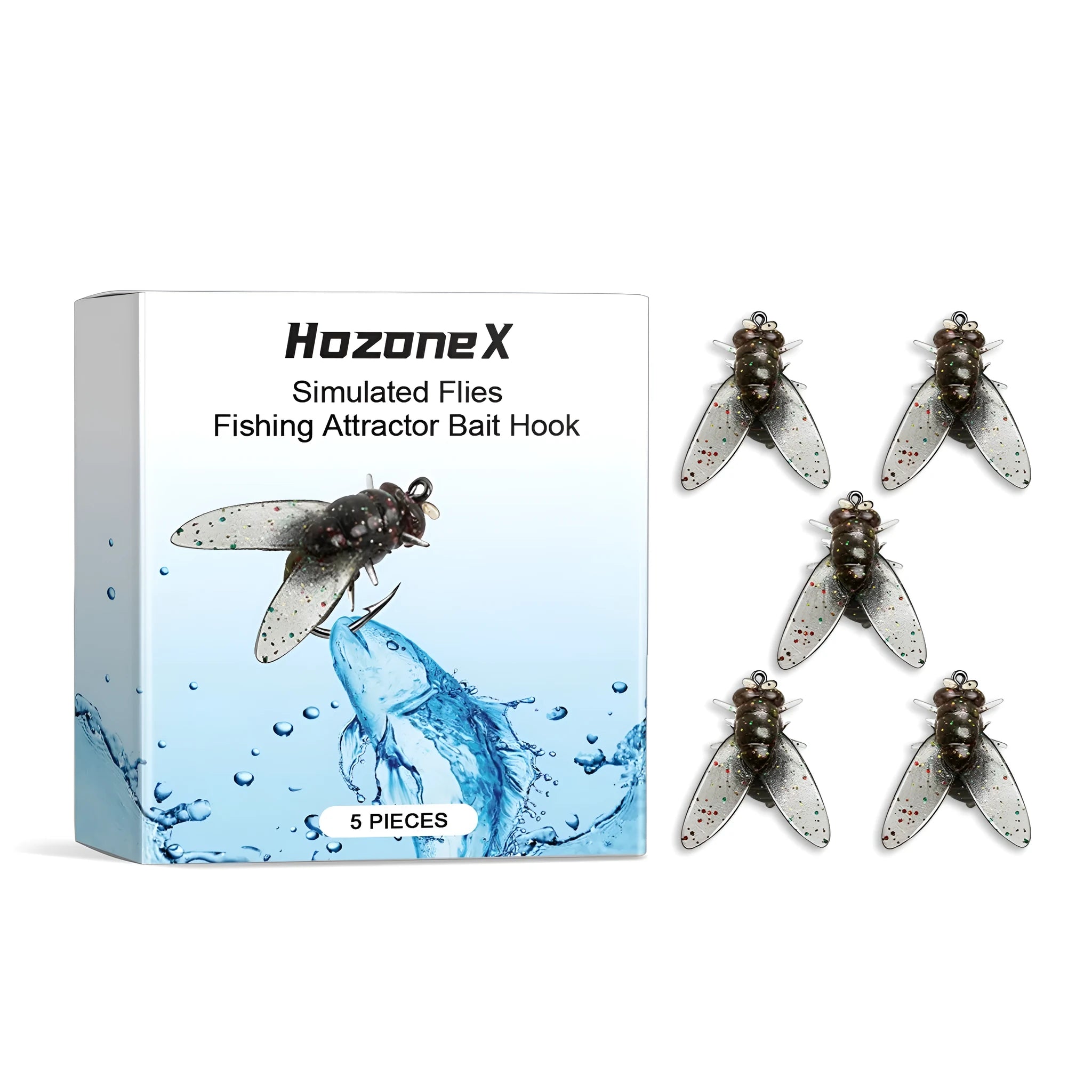 Five small 1.5cm green biomimetic insect soft baits made from TPR and silicone for fishing.