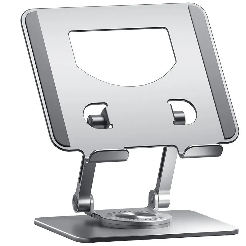 Desktop adjustable wireless charging stand with rotary arm in silver, alloy construction