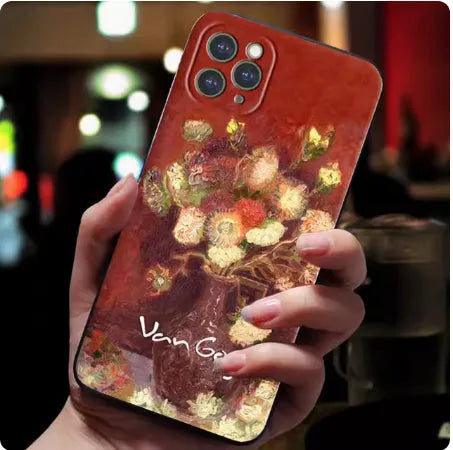 Van Gogh Starry Sky 3D soft TPU phone case for Apple iPhone, anti-drop protective cover.