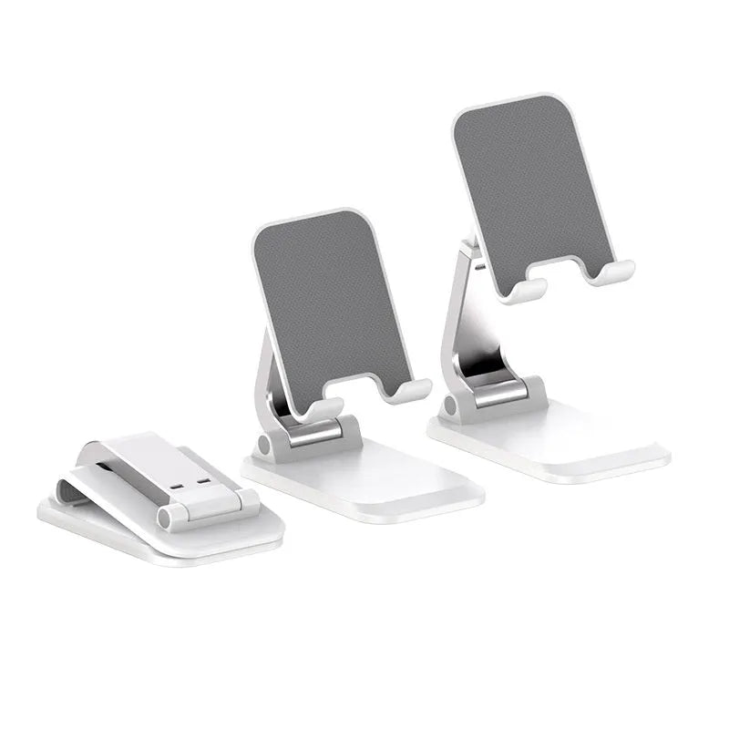 Folding portable desktop stand for mobile phones and tablets in multiple colour options