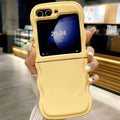 Frosted PC phone case for Samsung Z Flip 5 in transparent liquid injection colour with anti-fall protection