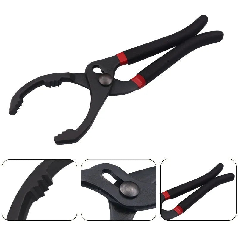 10 inch Y shape oil filter wrench with adjustable 77-150mm opening, high carbon steel and plastic, 321g bagged