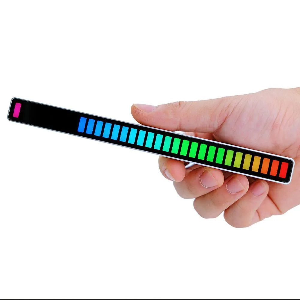 Desktop sound control music rhythm light with spiral acrylic shade and RGB Symphony colour pattern, white finish