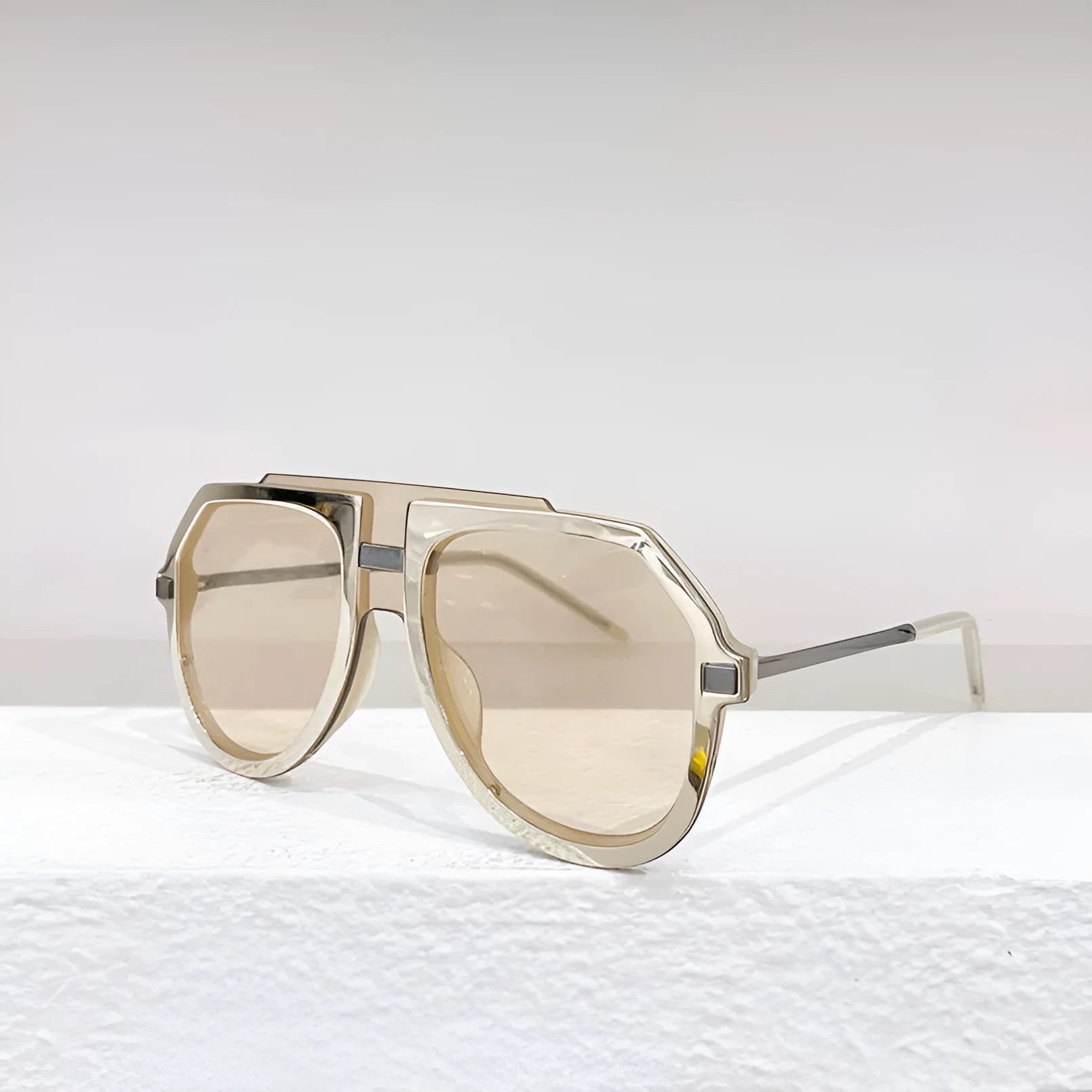 Women's black leopard print sunglasses with large elliptical frame and board construction