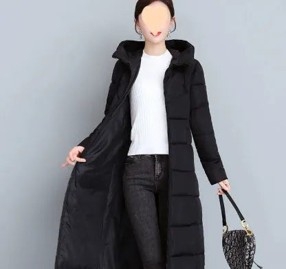 Western style plus size mid-length cotton-padded winter coat with flying sleeves and zipper in black, Chinese red, khaki