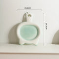 Ceramic cat bowl in blue colour with shallow dish design for pet feeding